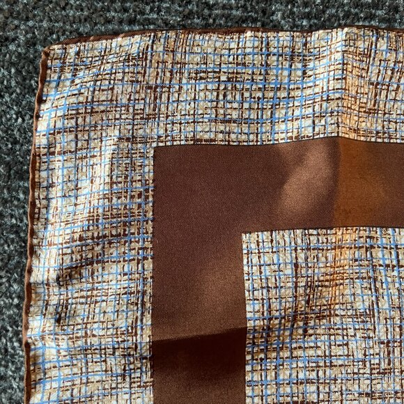 Vintage Christian Dior Silk Scarf Handkerchief - Square 18x18 inches Brown - Picture 7 of 15